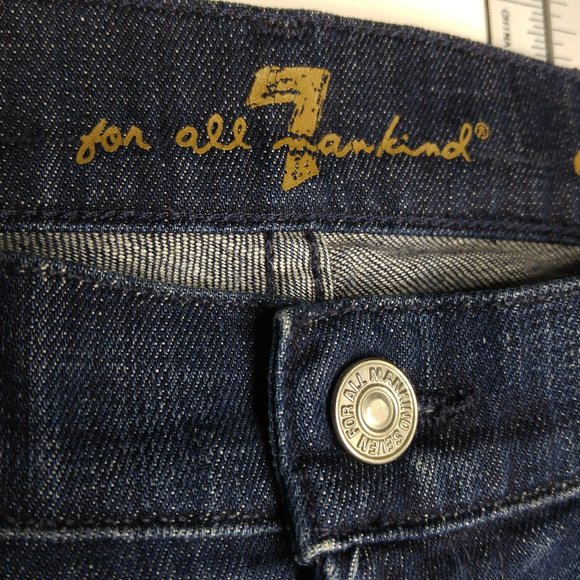 7 For All Mankind Crop Dojo Wide Leg Flare Jeans Women's 26 Stretch Seven B562 - Picture 3 of 8